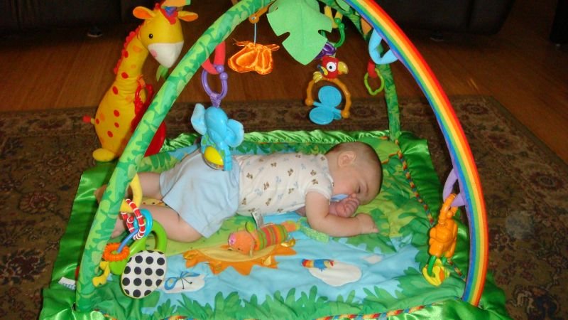 Sleeping on Playmat